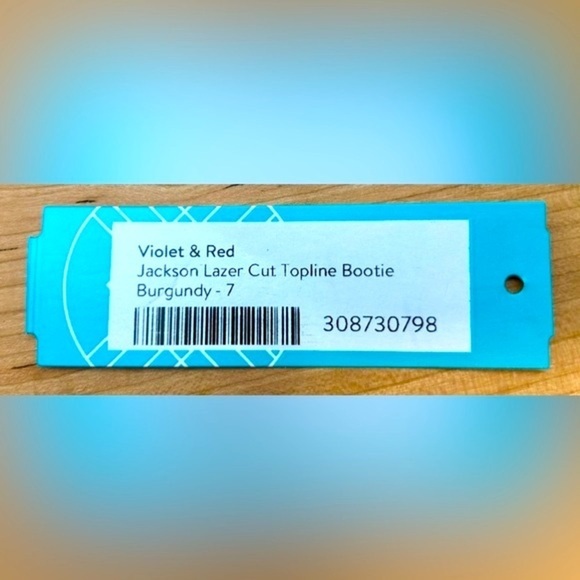 NWT Violet & Red Jackson Lazer Cut Topline Faux Suede Bootie in Burgundy Size 7M - Picture 15 of 16